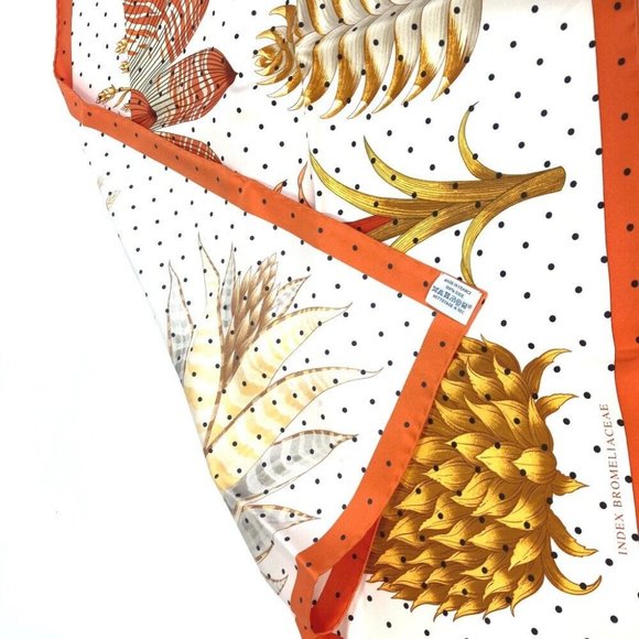 UNUSED HERMES Index Bromeliaceae Bromeliad Catalog Carre 90 Scarf - Picture 11 of 12